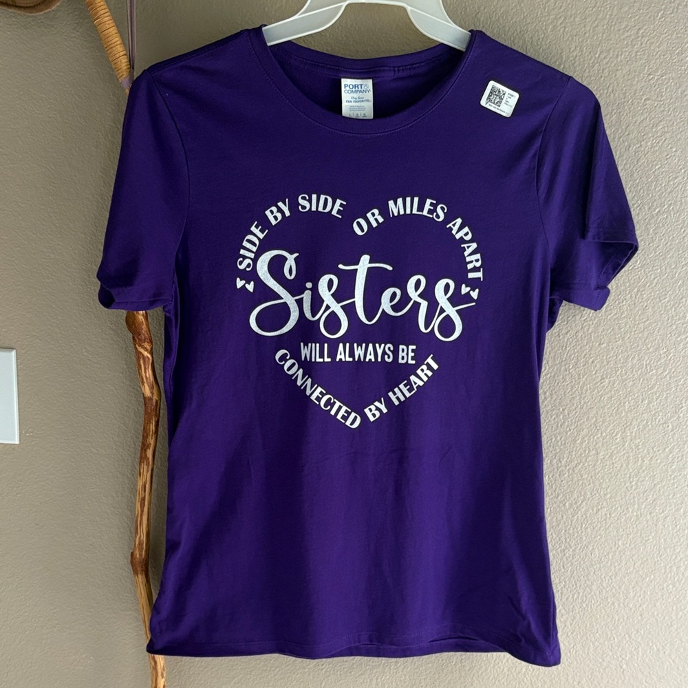 Purple Short Sleeve Tee - Sisters Graphic NWT